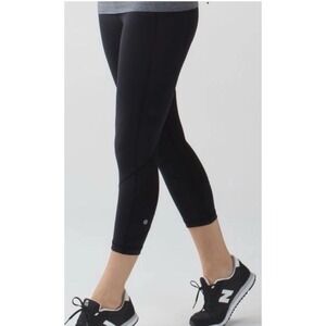 Lululemon Pace Rival Crop *22" Leggings Black Women's Size‎ 6